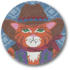 CE-XO12 - Cowboy Cat Ornament