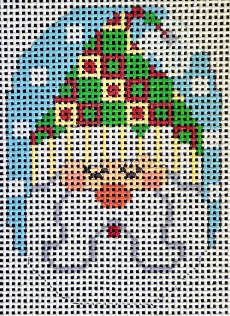 CH-1227 - Santa Ornament - Hat with Squares