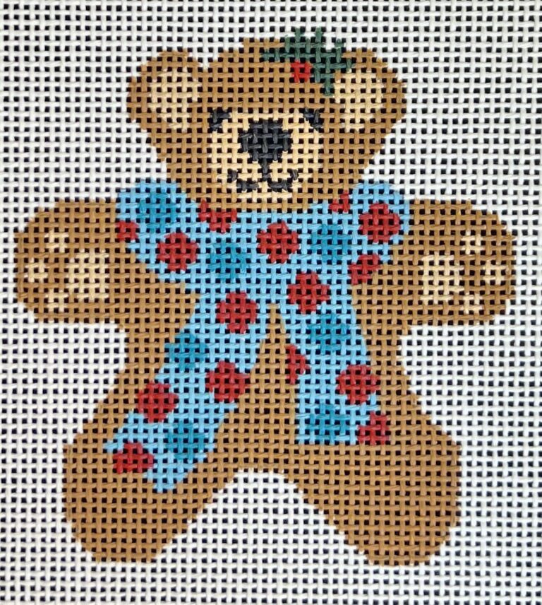 CH-1261 - Teddy Bear Ornament - Dotted Scarf