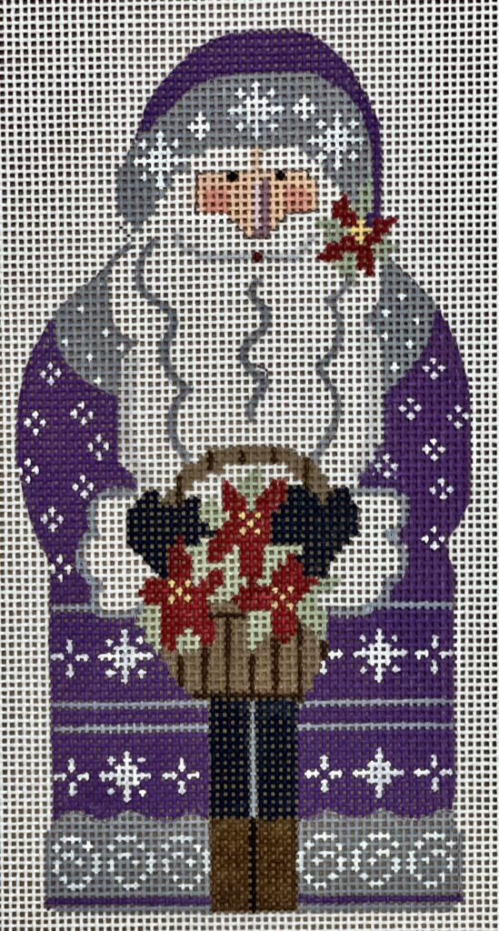 CH-1382 - Father Christmas - Purple Holding Basket