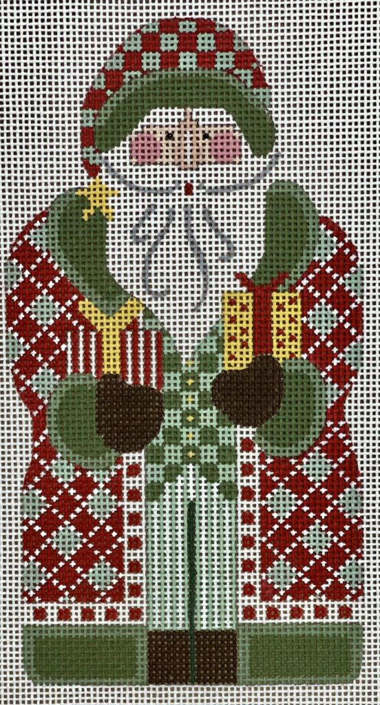 CH-1383 - Father Christmas - Plaid Holding a Star