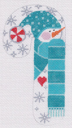 CH-24-13M - Snowman Peppermint Candy Cane on 13 Mesh