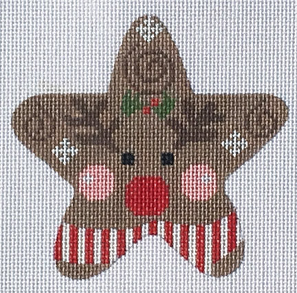 CH-258-13 - Red Striped Reindeer Star