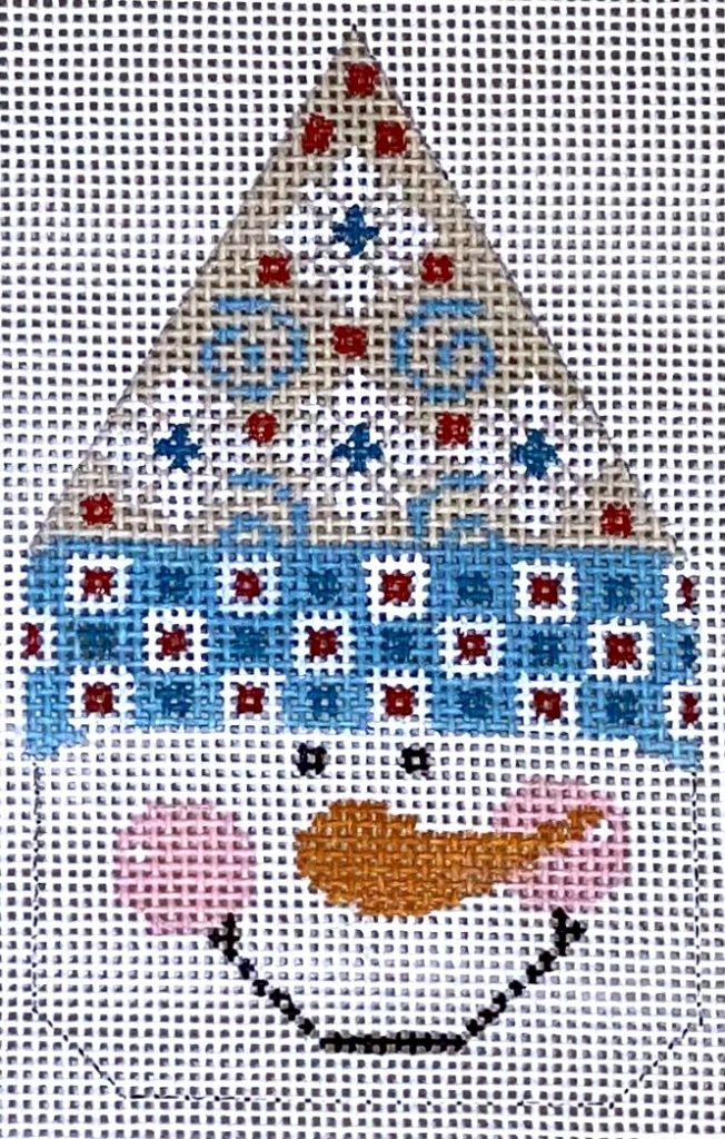 CH-500 - Snowman Face - Blue Hat with Swirls