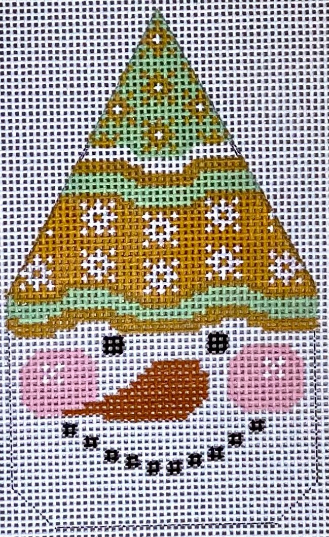 CH-504 - Snowman Face - Peach and Green Hat