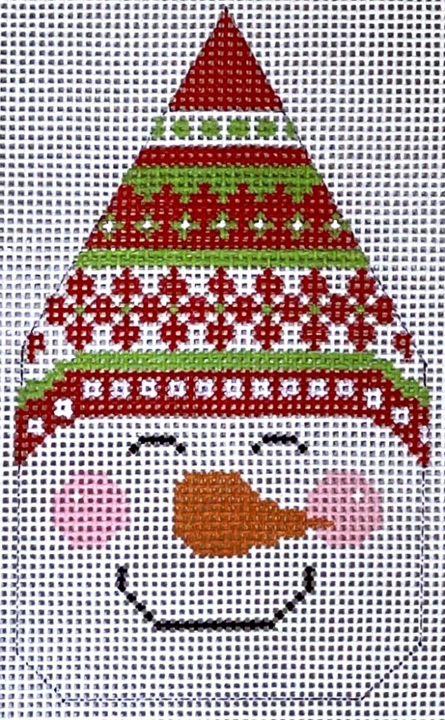 CH-505 - Snowman Face - Red and Green Hat