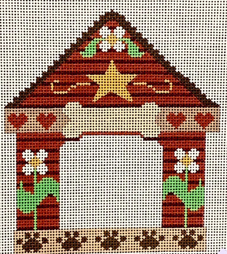 CH-588 - Bone Floral Dog House Frame
