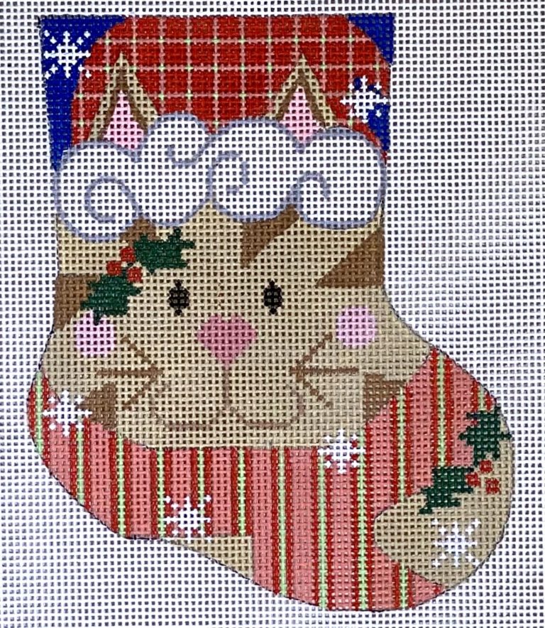 CH-704 - Tan Cat Mini Stocking