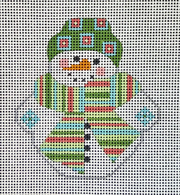 CH-715 - Snowman with Colorful Striped Scarf