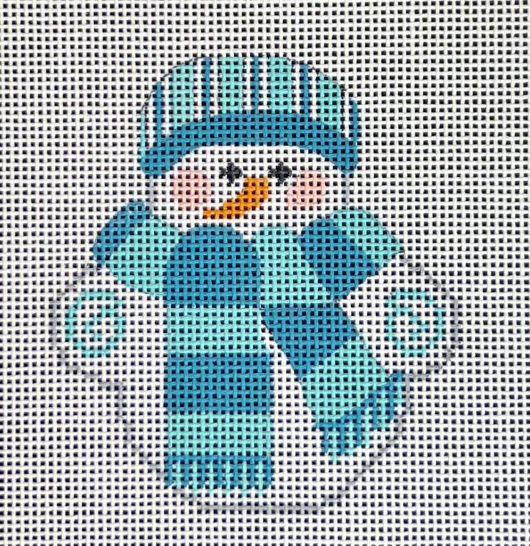 CH-720 - Snowman with Blue Striped Scarf