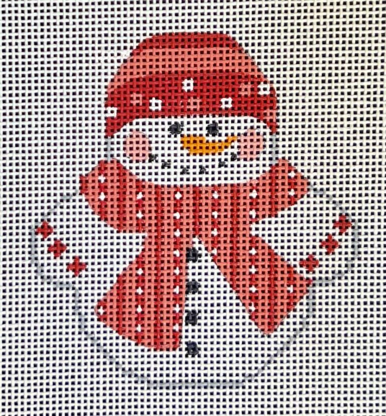 CH-721 - Snowman with Red and Pink Scarf
