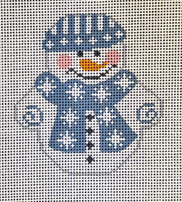 CH-723 - Snowman with Blue Snowflakes Scarf