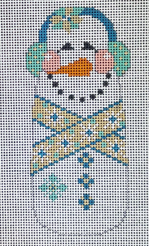 CH-852 - Tan and Snowflake Scarf Snowman