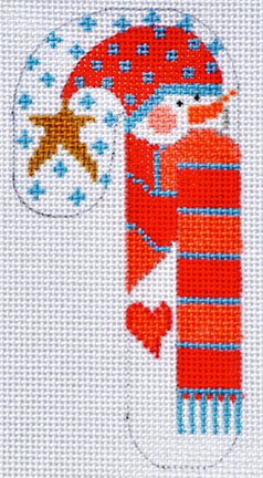 CH-FA-01 - Snowman with Striped Scarf Candy Cane
