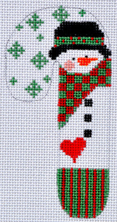 CH-FA-05 - Snowman with Checkered Scarf Candy Cane