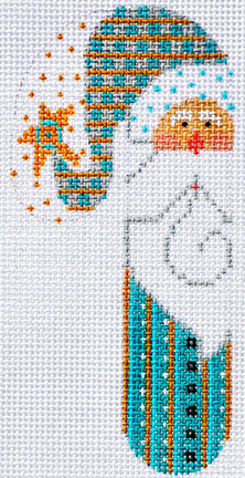 CH-FA-10 - Golden Striped Santa Candy Cane