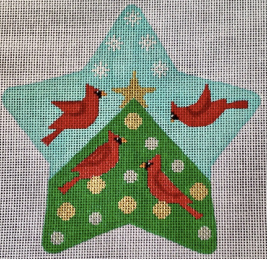 CH122BT - Cardinals Star Traditional Colors Ornament