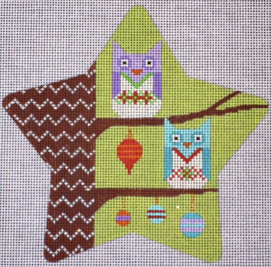 CH122C - Owls Star Ornament