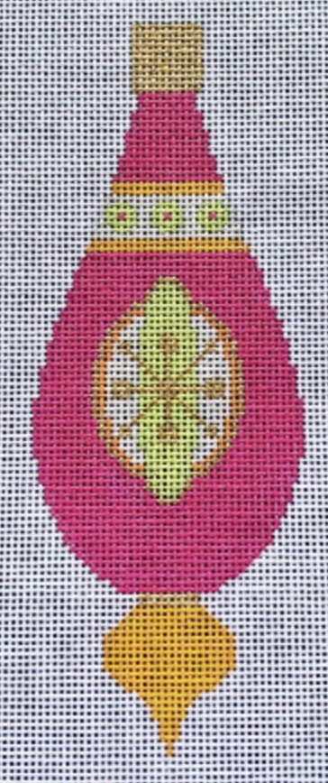 CH405H-1 - Brilliant Baubles Ornament - Pink/Orange Teardrop