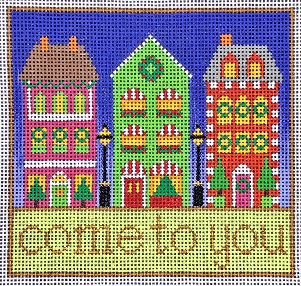 CH418-2 - Love & Joy - City Ornament 3 Houses