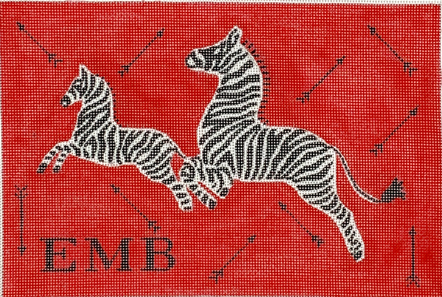 CL-16 - Scalamandre Leaping Zebras and Arrows on Red