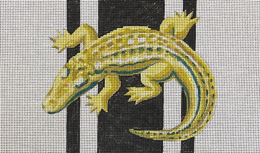 CL045 - Alligator on Black and White Clutch