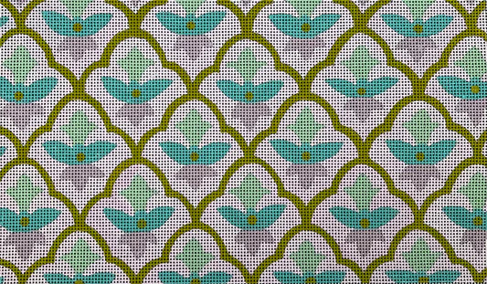 CL047 - Geometric Floral Clutch