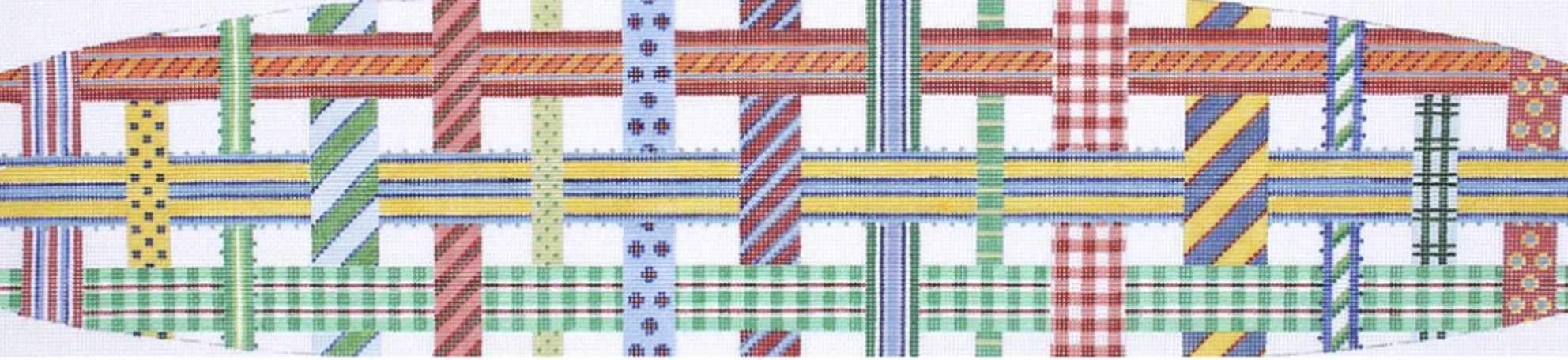 CMB-35 - Woven Ribbons - Bright Multi Color on White (Retiring)