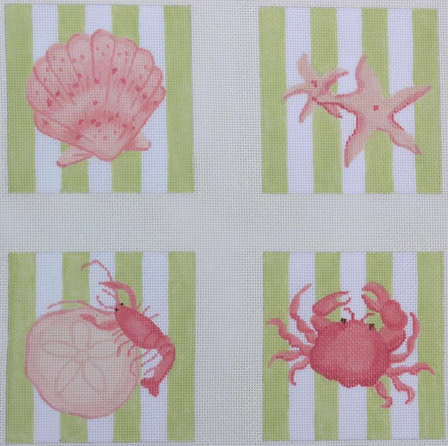 CO4-03 - Shells and Crustaceans on Lime Stripes