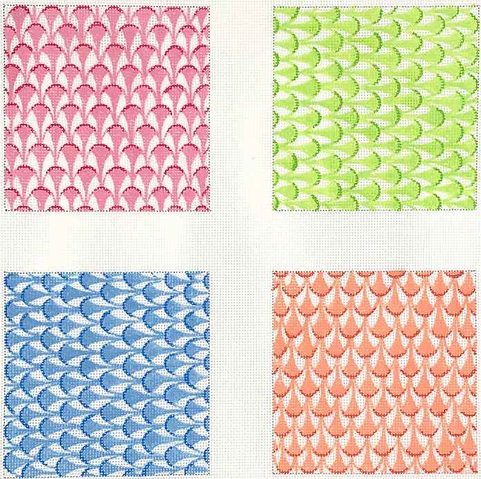 CO4-45 - Herend-Inspired Fishnet - Pink, Lime, Blue and Coral