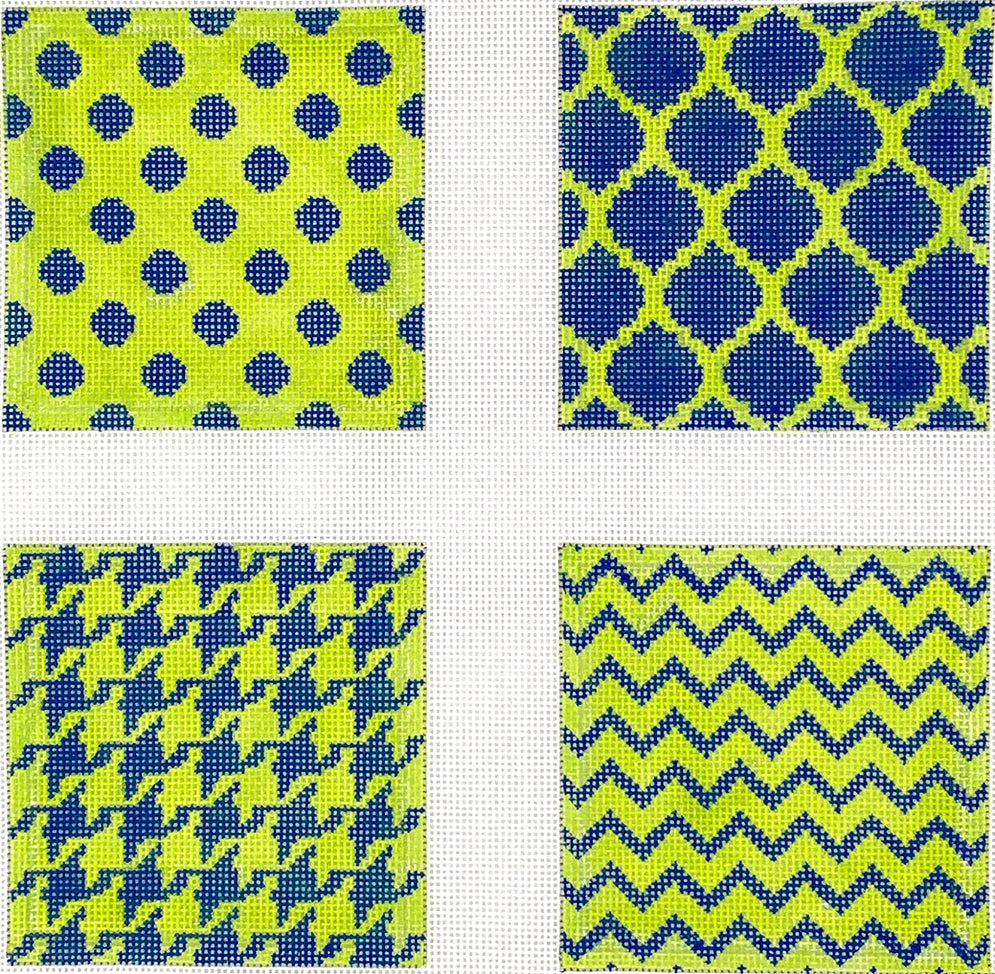 CO4-54 - Mixed Geometric Patterns - Navy and Lime