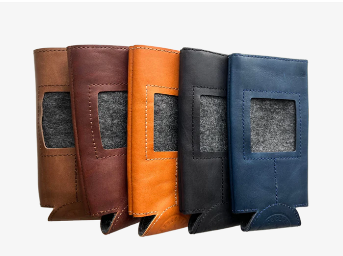 Self-Finishing Leather Can Cozy - Slim 12 oz. Can