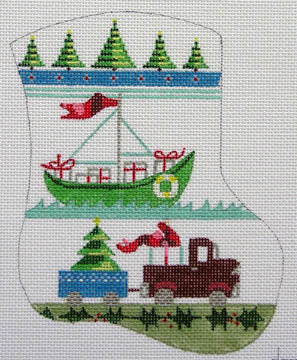 D-11 - Boys Mini Sock with Boat and Truck