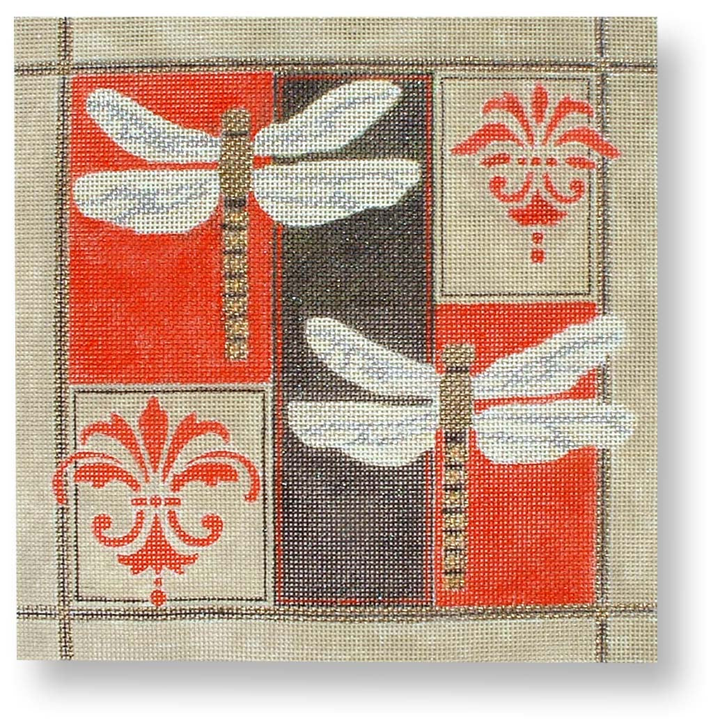 DK-PL32 - Dragonflies on Black/Red