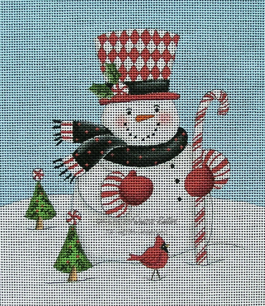 DK-SN03 - Snowman: Harlequin Hat with Background