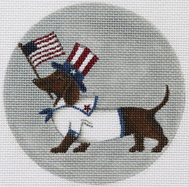 DS1119 - Dachshund 4th of July Ornament