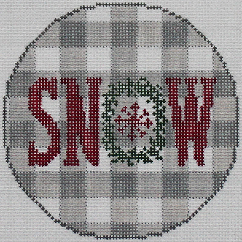 DS1137 - Snow on Gingham Grey Ornament