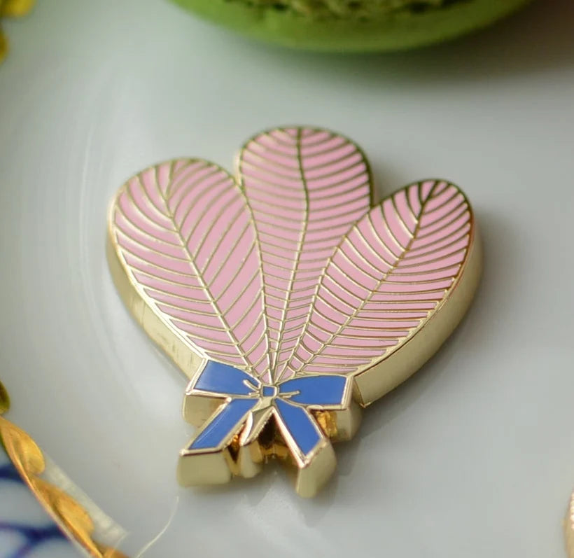 Pink Ostrich Feather Needle Minder