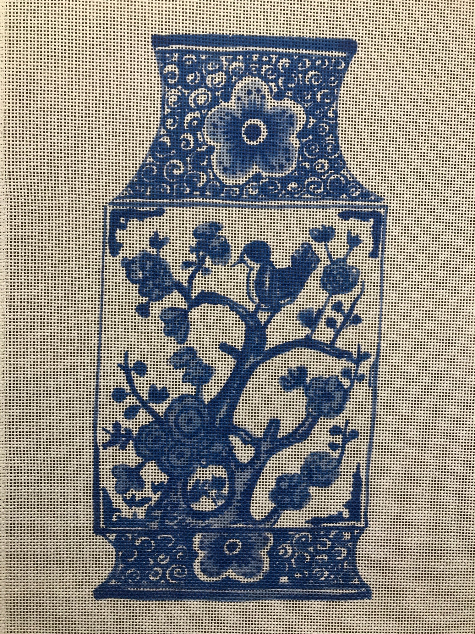 ECT418A-3 - Blue Vase with Bird and Flower
