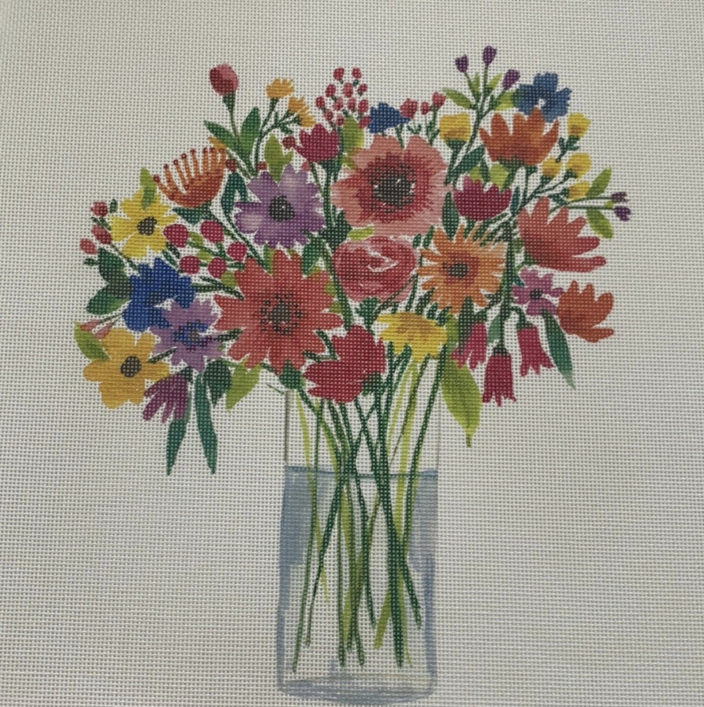 ECT585A - Vase with Colorful Flowers