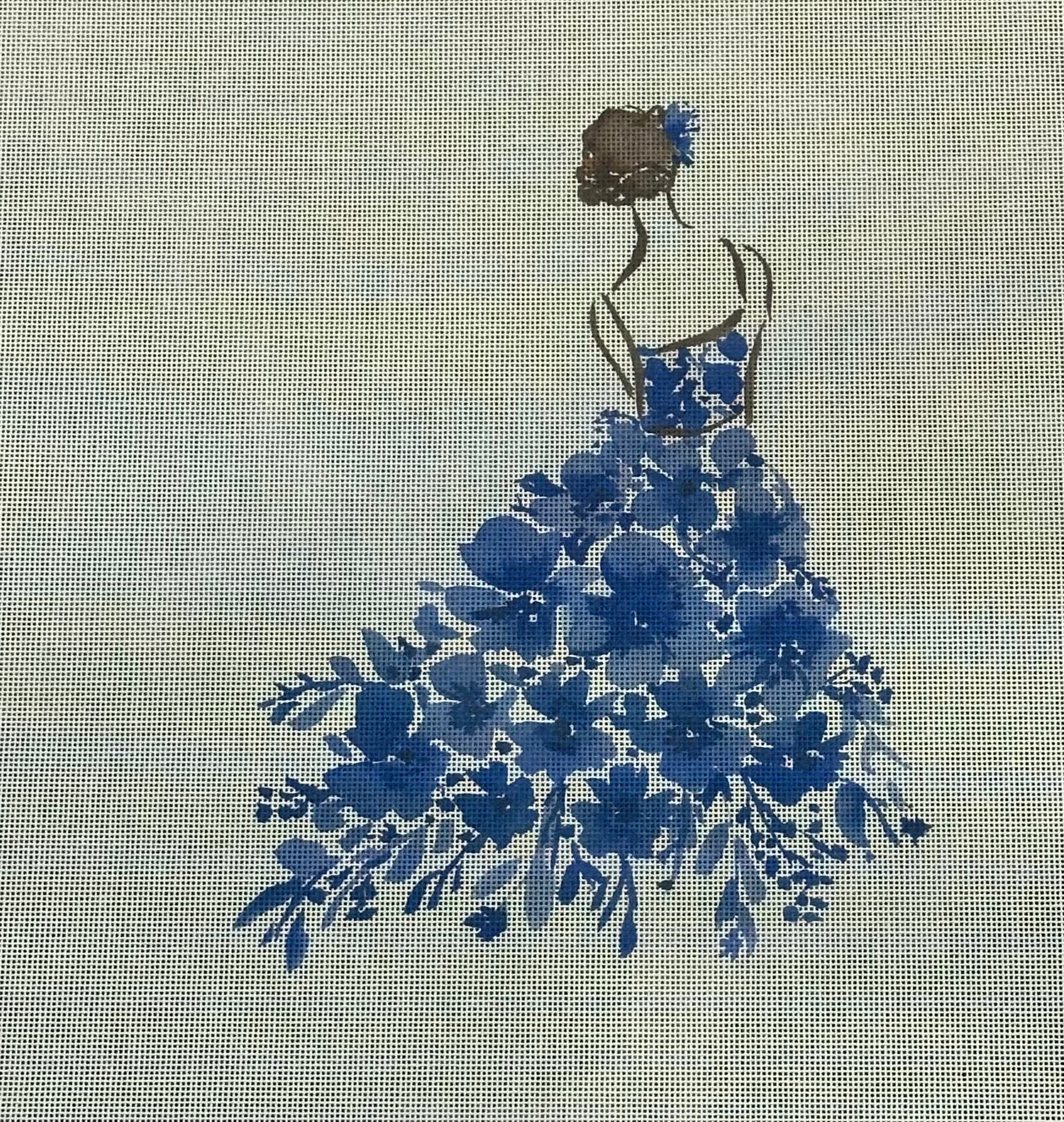 ECT876B - Lady with Blue Flowers - Large