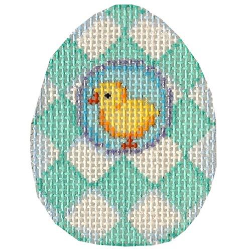 AT EG616 - Chick/Aqua Harlequin Mini Egg