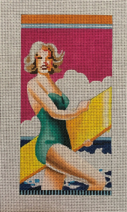 EY179 - Surf Girl in Green Eyeglass Case
