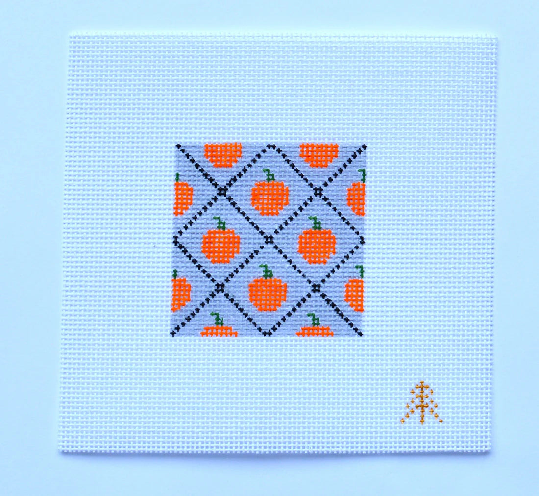 CC-28 - Diamond Pumpkins Flag Needlepoint Canvas Insert