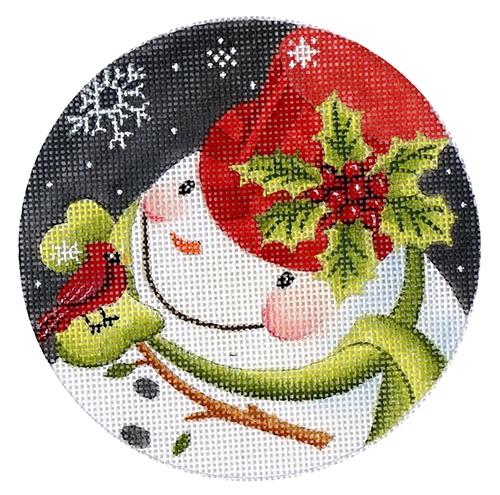 GA-X8 - Holly on Hat Snowman with Cardinal