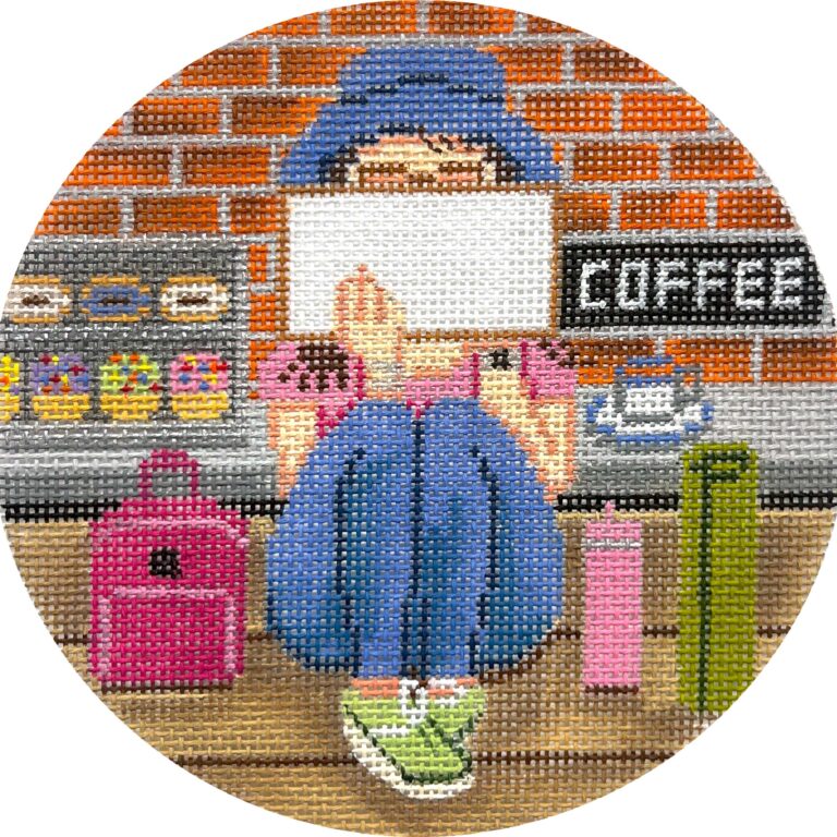 GEGS213 - Coffee Stitching Girl Ornament