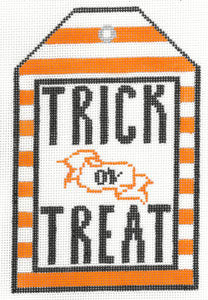 H-9B - Trick or Treat Orange Stripe Gift Tag