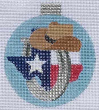 HO1498 - Texas Hat Horseshoe Ornament