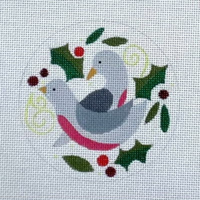 HO2203 - Turtle Doves Round Ornament