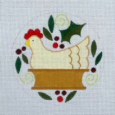 HO2204 - French Hens Round Ornament